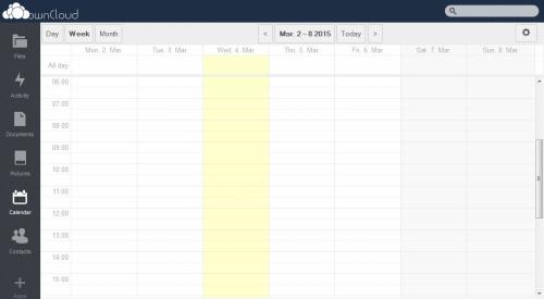 Screenshot of the OwnCloud calendar web app