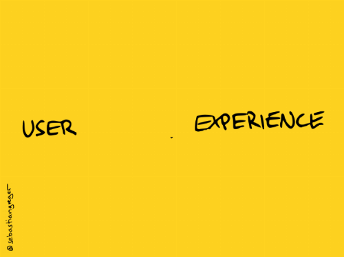 handwritten text: "user experience"
