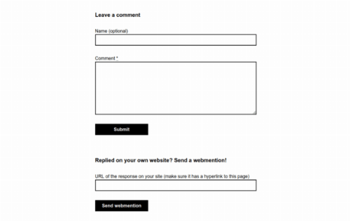 Screenshot of the comment form.