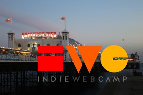 The Brighton pier, with the Indiewebcam logo superimposed on the photo