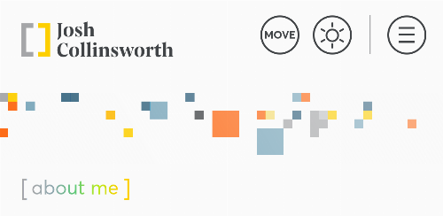 Screenshot of a website navigation header featuring a button named \